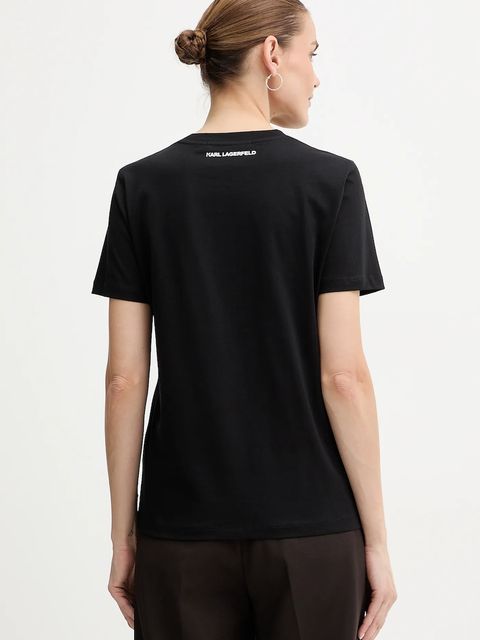 Karl Lagerfeld t-shirt bawełniany KL ESSENTIAL damski kolor czarny B1W17091 - zdjęcie produktu nr 2