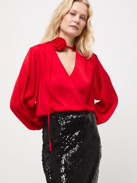 Medicine bluzka damska kolor czerwony gładka - zdjęcie produktu nr 1