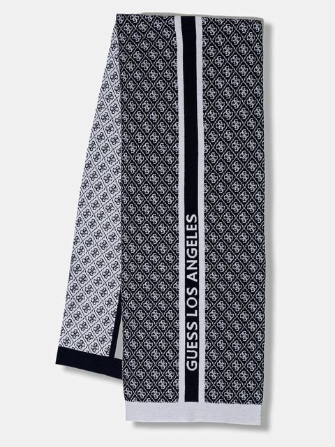 Guess szalik z domieszką wełny SEVYN kolor granatowy wzorzysty W4BZ22 Z3JD2 - zdjęcie produktu nr 1