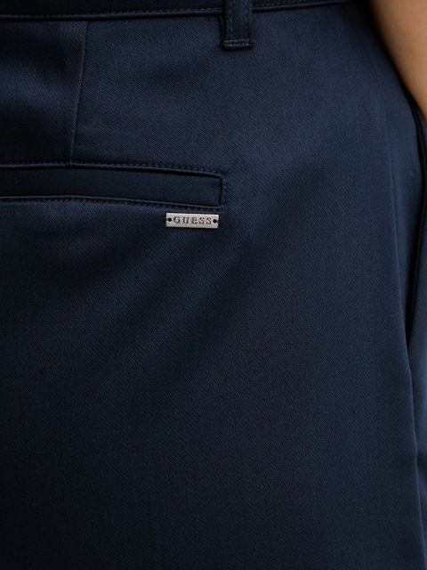 Guess szorty APOLLINE damskie kolor granatowy gładkie high waist W5YD13 WHG92