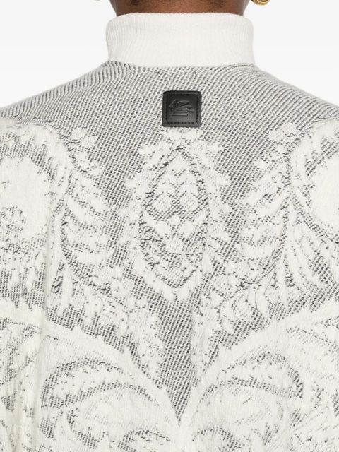 ETRO paisley-pattern fringed poncho - White