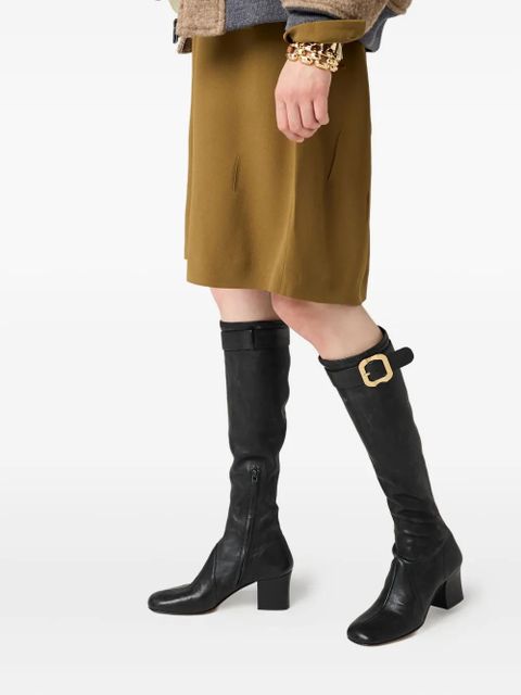 Miu Miu buckle-fastening leather boots - Black