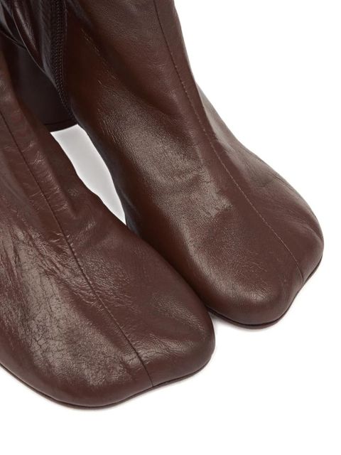 MM6 Maison Margiela 90mm leather ankle boots - Brown - zdjęcie produktu nr 2
