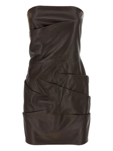 The Attico draped-details mini dress - Brown - zdjęcie produktu nr 1