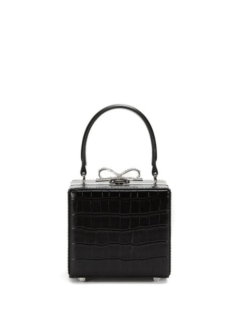 Self-Portrait crystal-bow box handbag - Black - zdjęcie produktu nr 1