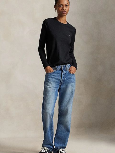 Polo Ralph Lauren longsleeve bawełniany kolor czarny 211898699