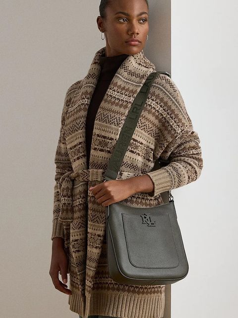 Lauren Ralph Lauren torebka skórzana kolor zielony 431970152