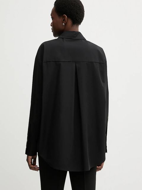 La Mania koszula bawełniana ZENITH damska kolor czarny relaxed z kołnierzykiem klasycznym ZENITH