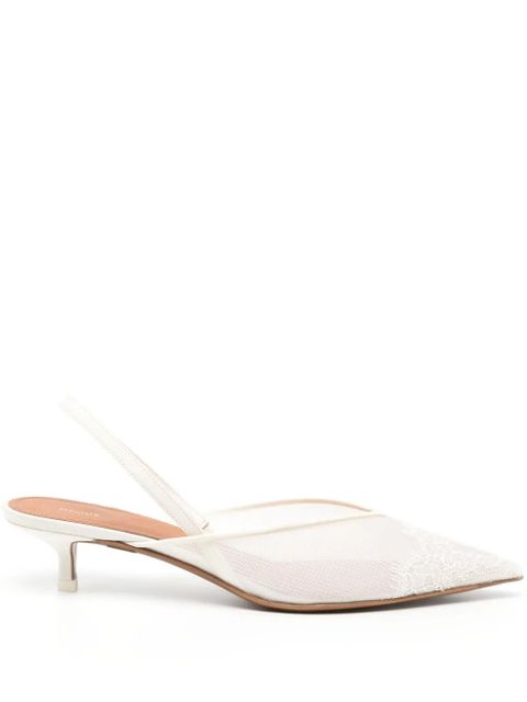 NEOUS 45mm lace-detailing slingback pumps - White - zdjęcie produktu nr 1