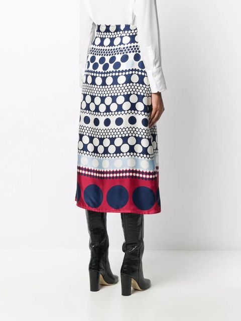 Valentino Garavani stripe and dot skirt - Blue