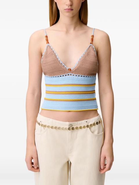 Claudie Pierlot beaded striped top - Blue