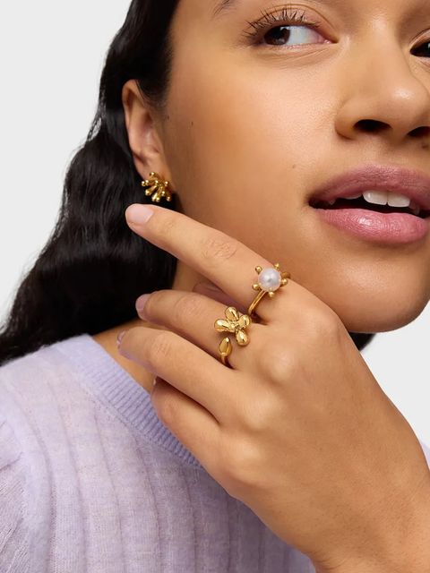 Tous pierścionek ze srebra pokrytego złotem 12