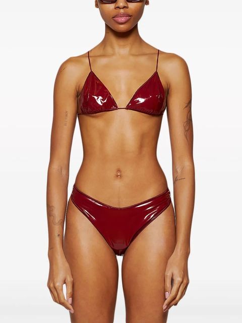 Oséree Microkini patent finish bikini set - Red