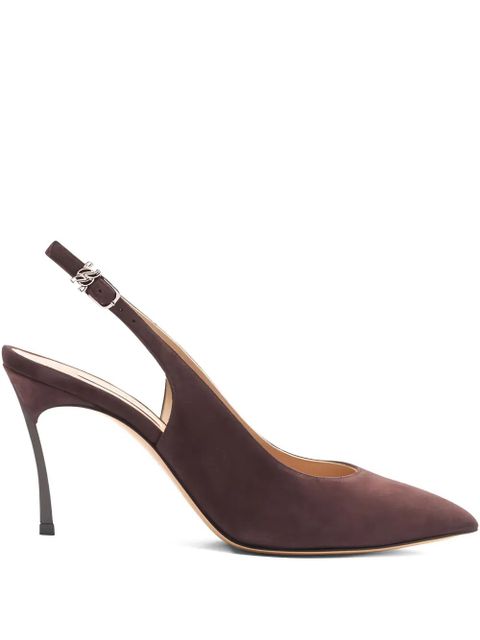 Casadei 80mm slingback pointed-toe pumps - Brown - zdjęcie produktu nr 1
