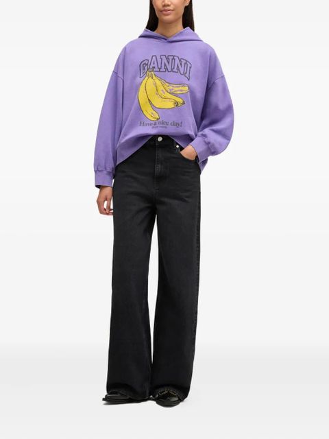 GANNI graphic-print hoodie - Purple - zdjęcie produktu nr 2