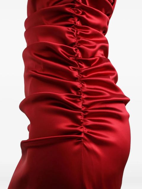 Dolce & Gabbana ruched strap midi dress - Red
