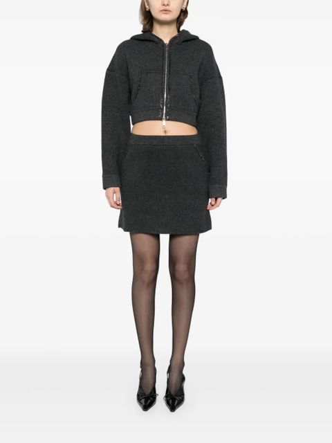 Self-Portrait knitted mini skirt - Grey