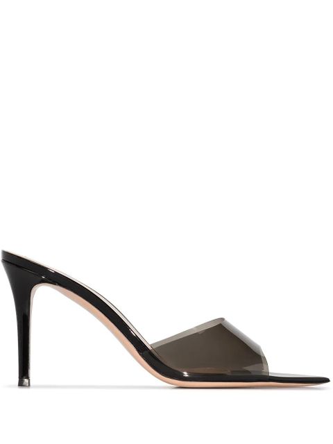 Gianvito Rossi Elle 85mm transparent-strap mules - Black - zdjęcie produktu nr 1