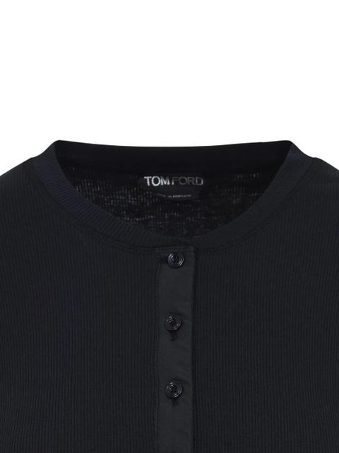 TOM FORD ribbed-knit T-shirt - Black - zdjęcie produktu nr 2