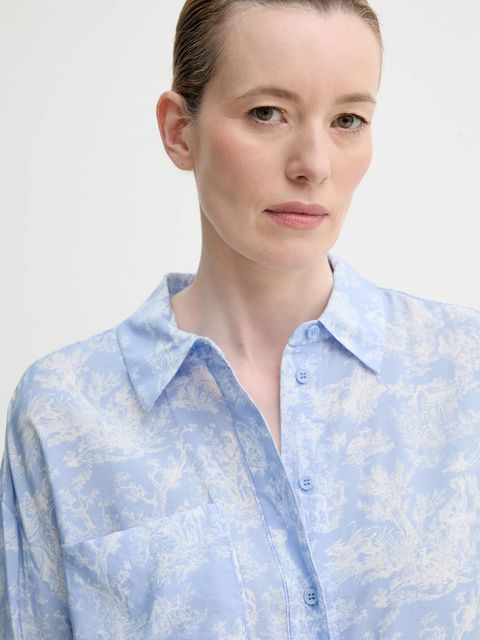 MUNTHE koszula FILIUS damska kolor niebieski relaxed z kołnierzykiem klasycznym 251102525120