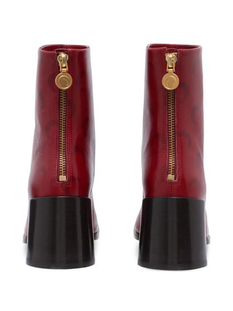 Marine Serre 65mm Crescent Moon-print boots - Red - zdjęcie produktu nr 2