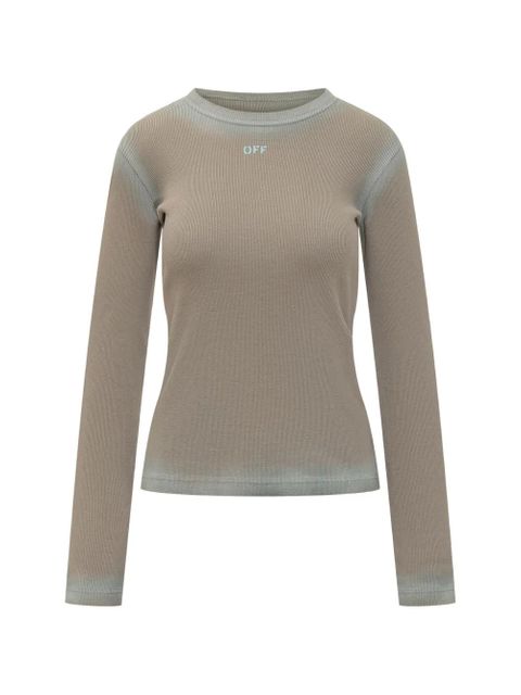 Off-White ribbed long-sleeved top - Neutrals - zdjęcie produktu nr 1