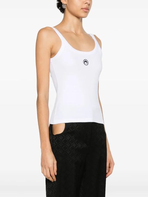 Marine Serre Crescent Moon-embroidered tank top - White - zdjęcie produktu nr 2