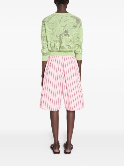 DRIES VAN NOTEN striped cotton shorts - Pink