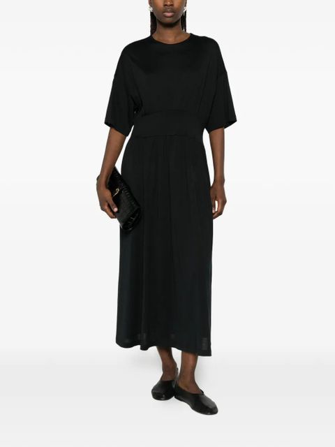TOTEME short-sleeve pleated midi dress - Black - zdjęcie produktu nr 2