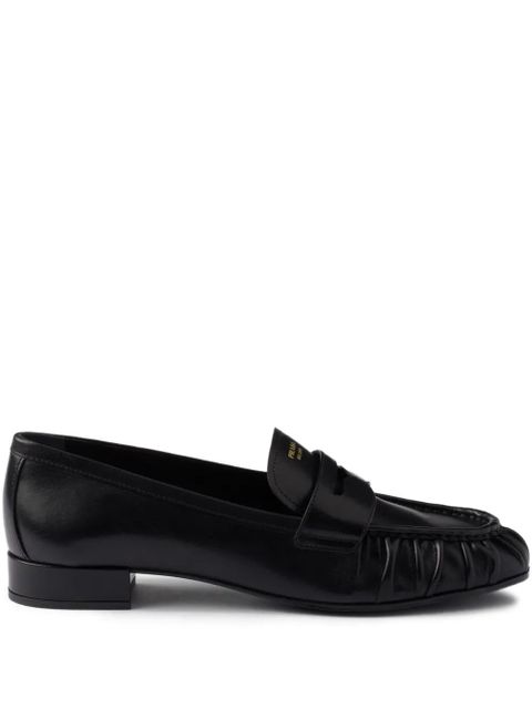 Prada pleated leather loafers - Black - zdjęcie produktu nr 1