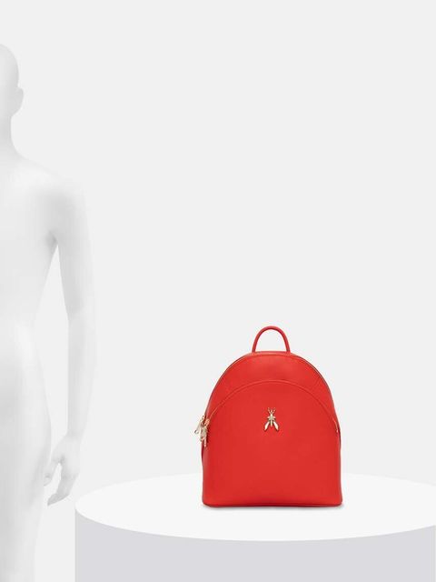 Patrizia Pepe plecak skórzany damski kolor czerwony mały gładki