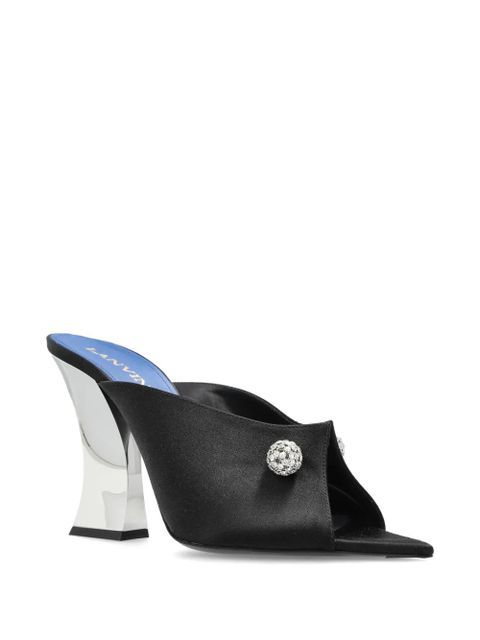 Lanvin crystal-embellished satin mules - Black - zdjęcie produktu nr 2