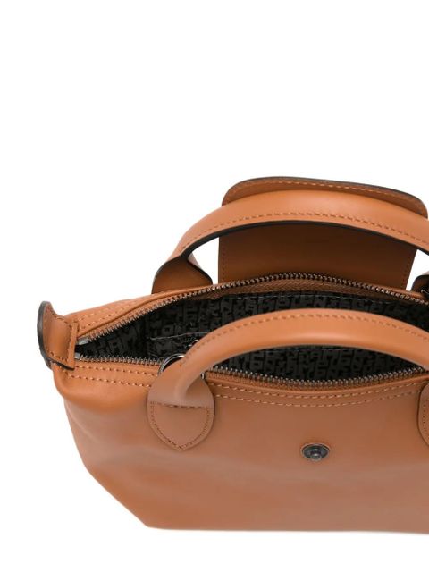 Longchamp Le Pliage Xtra XS leather tote bag - Brown - zdjęcie produktu nr 2
