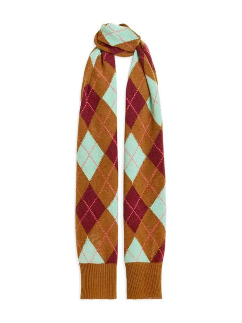 Essentiel Antwerp argyle jacquard scarf - Orange - zdjęcie produktu nr 1