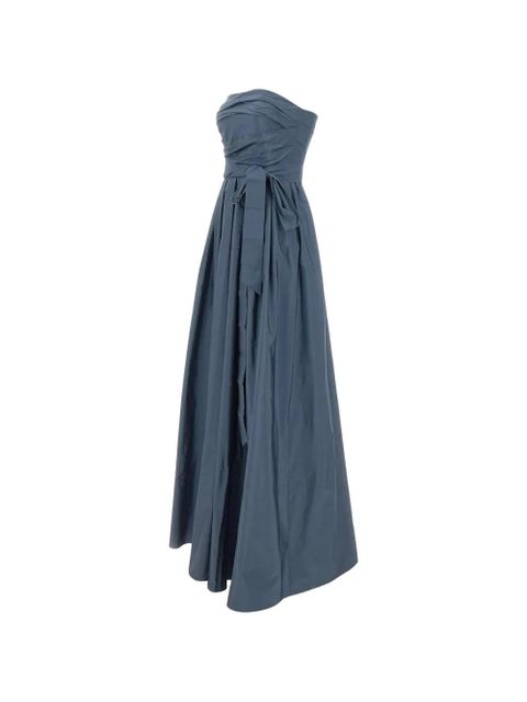 Max Mara pleated strapless dress - Blue