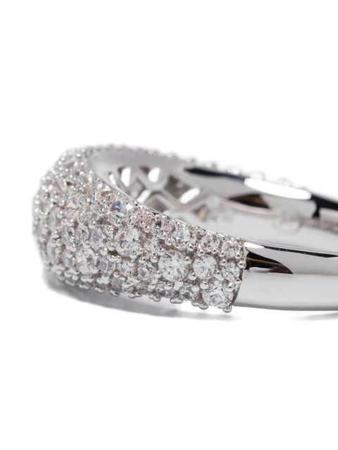 Swarovski pavé-set domed ring - Silver
