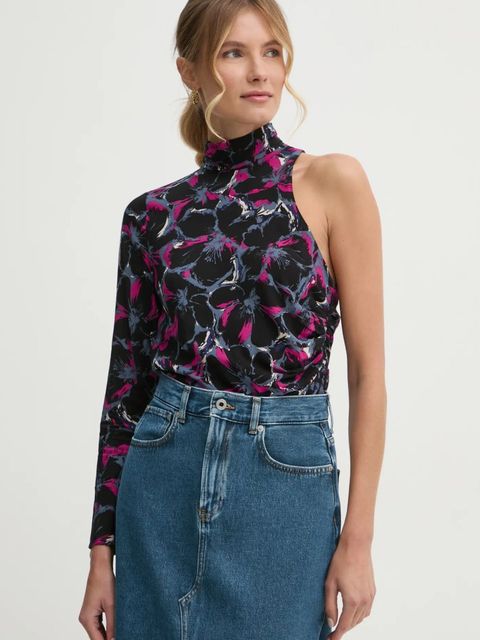 Pepe Jeans bluzka ARIA damska kolor czarny wzorzysta PL304974