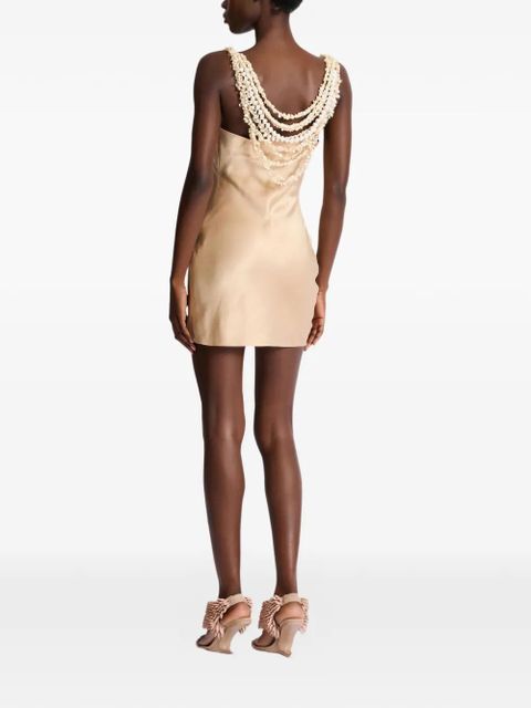 Balmain shell-embellished mini dress - Neutrals