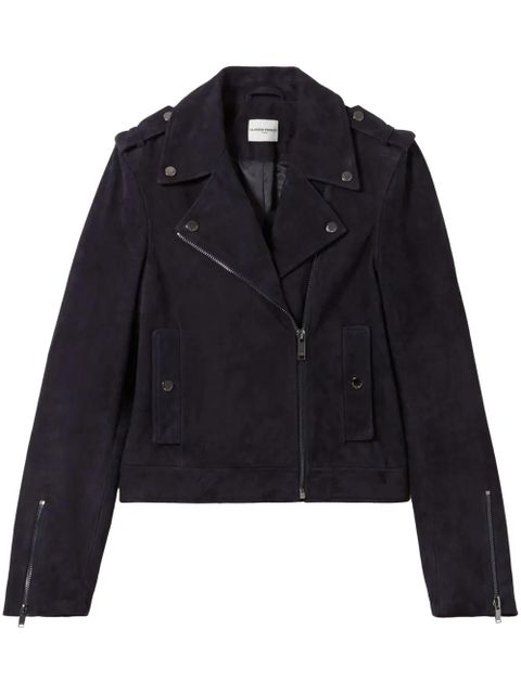 Claudie Pierlot suede biker jacket - Blue - zdjęcie produktu nr 1