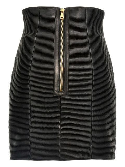 Balmain leather skirt - Black - zdjęcie produktu nr 2