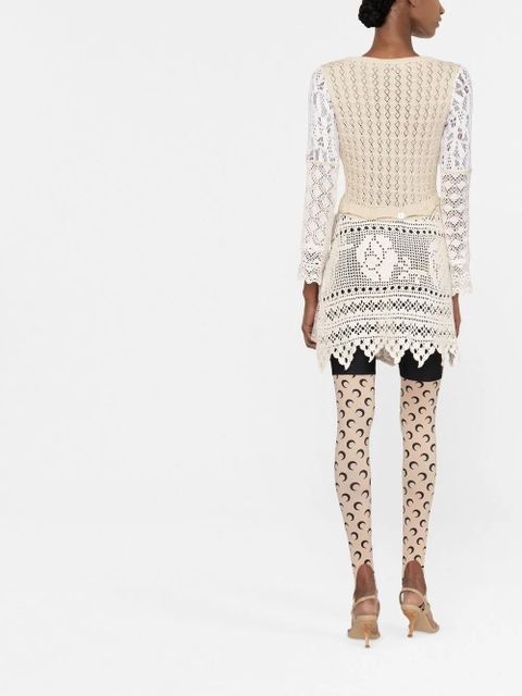 Marine Serre crochet mini dress - Neutrals