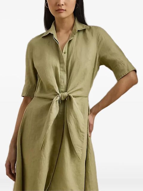 Lauren Ralph Lauren tie-front shirt dress - Green - zdjęcie produktu nr 1