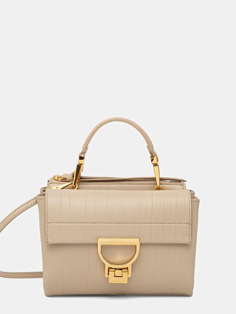 Coccinelle torebka skórzana ARLETTIS PLISSE kolor beżowy E1 UD9 55 B7 01 - zdjęcie produktu nr 1