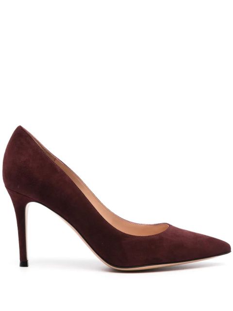 Gianvito Rossi 90mm pointed-toe suede pumps - Brown - zdjęcie produktu nr 1