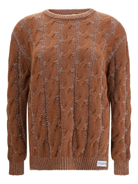 Marni long-sleeved cable-knit sweater - Brown - zdjęcie produktu nr 1