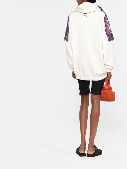 ETRO fringe-detail hoodie - Neutrals