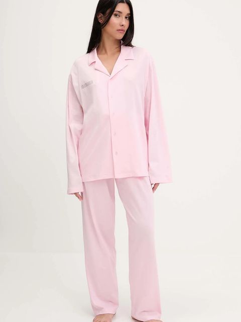 Pangaia piżama bawełniana damska kolor różowy bawełniana 10002462