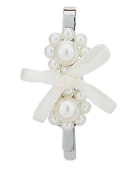 Simone Rocha pearl bow hair clip - White - zdjęcie produktu nr 1