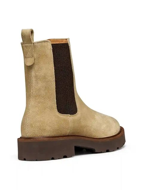 Geox botki zamszowe D NORIZE damskie kolor beżowy na płaskim obcasie D564ZD 00022 C5010 - zdjęcie produktu nr 2