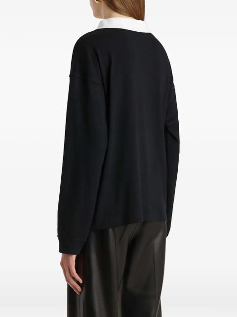 KHAITE Faithful button-up polo top - Black